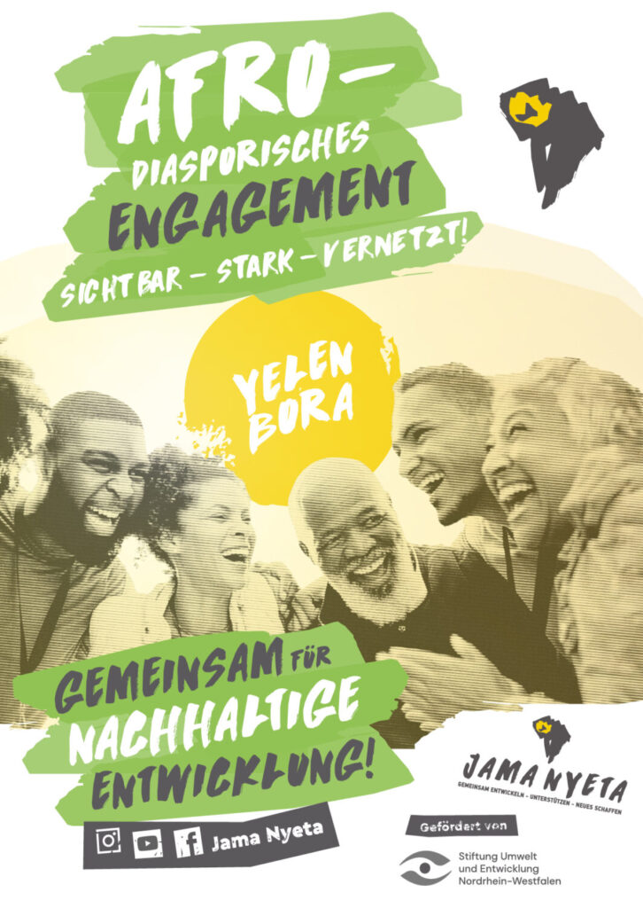 Kick-Off-Veranstaltung "Yelen Bora": Neues Projekt zur Sichtbarkeit und Stärkung afrodiasporischen Engagements für nachhaltige Entwicklung 1 Yelen Bora A6 Postcard 2